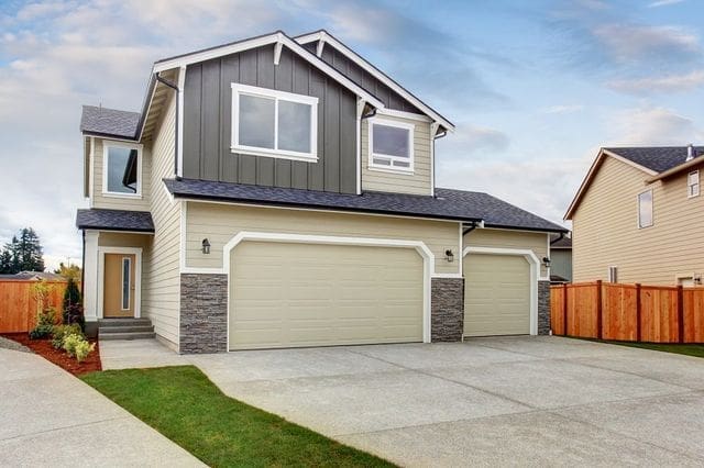 Modern two-story house with garage